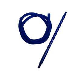 Мундштук для алюмінієвого кальяну Garden Blue з Силіконовим Шлангом (синій)