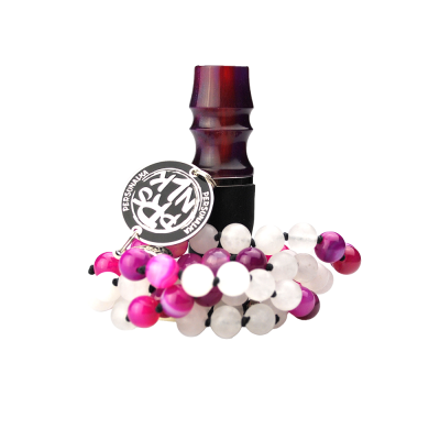 Персональний мундштук Personalka Stone з намистами з натурального каменю (червоний, рожевий) ST069 Персональний мундштук Personalka Stone з намистами з натурального каменю (червоний, рожевий)