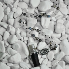 Персональний мундштук Personalka Stone з намистами з натурального каменю (сірий)