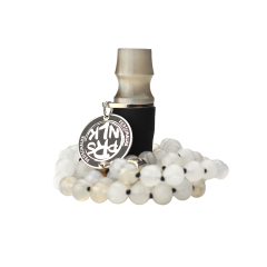 Персональний мундштук Personalka Stone з намистами з натурального каменю (сірий)