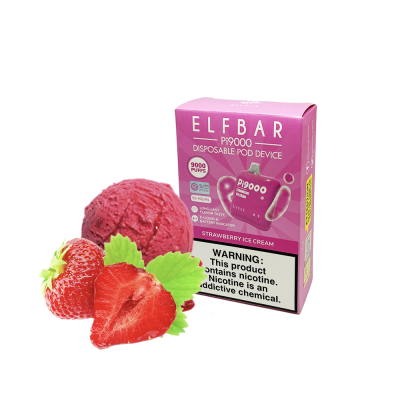 Elf Bar Pi9000 Strawberry ice cream (Суниця Морозиво) Одноразовий POD