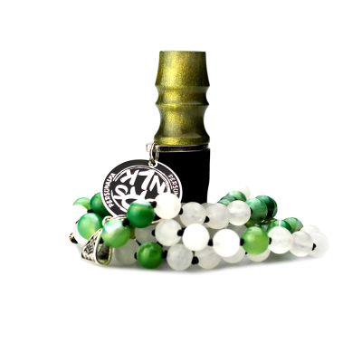 Персональний мундштук Personalka Stone з намистами з натурального каменю (Зелений, Золото) ST064 Персональний мундштук Personalka Stone з намистами з натурального каменю (Зелений, Золото)
