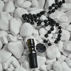 Персональний мундштук Personalka Stone з намистами з натурального каменю (Чорний, Золото)