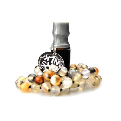 Персональний мундштук Personalka Stone з намистами з натурального каменю (Сірий, Коричневий)