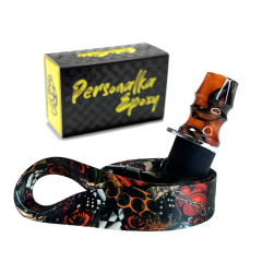 Персональний мундштук Personalka Epoxy Sakura (Чорний Помаранчевий)