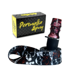 Персональний мундштук Personalka Epoxy Sakura (Червоний, Чорний)