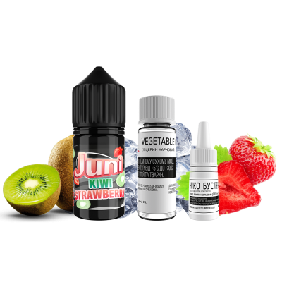 Набір для самозамішування Juni Silver Ice Kiwi Stawberry (Ківі Полуниця Лід, 50 мг, 30 мл)