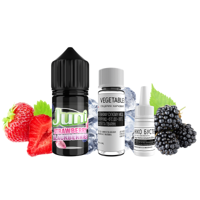 Набор для самозамеса Juni Silver Ice Strawberry Blackberries (Клубника Ежевика Лёд, 50 мг, 30 мл)