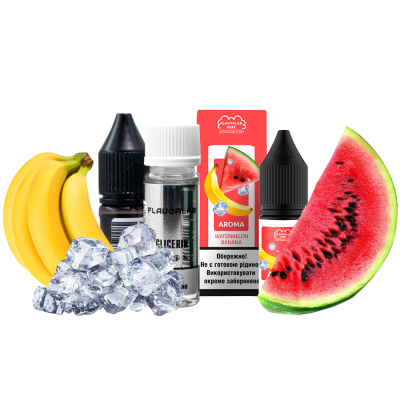 Набір для самозамішування Flavorlab Puff Watermelon banana (Кавун банан, 50 мг, 10 мл)
