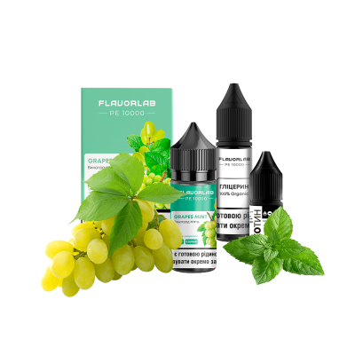 Набір для самозамішування Flavorlab PE 10000 Grape Mint (Виноград м'ята, 50 мг, 30 мл)
