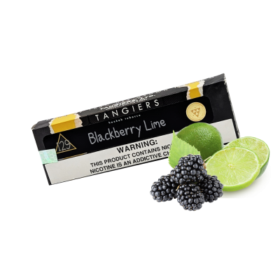 Тютюн Tangiers Noir №129 Blackberry Lime (Ожина Лайм, 100 г) Чорна упаковка