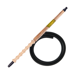 Мундштук для кальяну з дерева Karma Hookah Yellow Walnut + шланг Soft Touch (Жовтий)