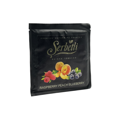 Тютюн Serbetli Raspberry Peach Blueberry (Малина Персик Чорниця, 100 г)