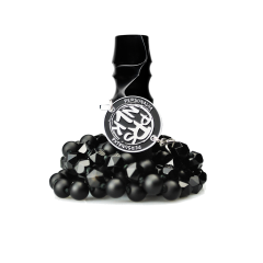 Персональний мундштук Personalka Stone з намистами з натурального каменю (Чорний з білими лініями)