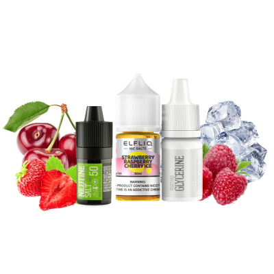 Набір для самозамішування Elfliq Strawberry Raspberry Cherry Ice (Полуниця Малина Вишня Лід, 50 мг, 30 мл)