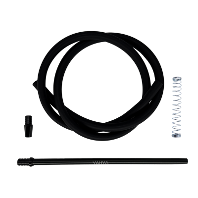 Мундштук для кальяну Yahya Soft Touch Black із силіконовим шлангом (Чорний, v2)