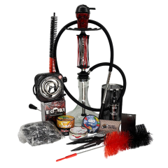 Набір Trumpet Hookah Rider Black Red - кальян, аксесуари, тютюн