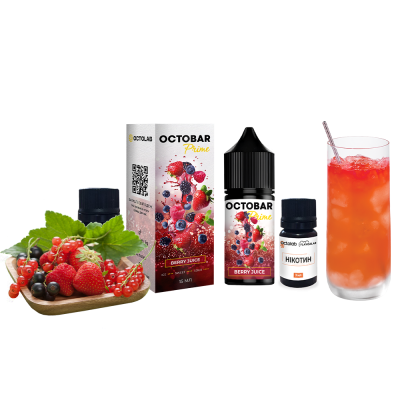 Набір для самозамішування Octobar Prime Berry Juice (Малина Червона Смородін, 50 мг, 30 мл)