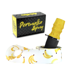 Персональний мундштук Personalka Epoxy Sakura (Жовтий з білим)