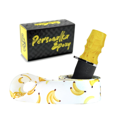 Персональний мундштук Personalka Epoxy Sakura (Жовтий з білим)