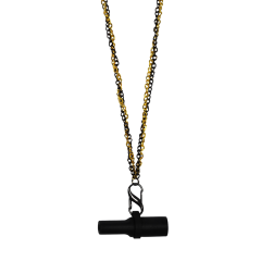 Персональный мундштук силиконовый Personalka Silicone Pro Chain Black Gold (Чёрный с золотистым)
