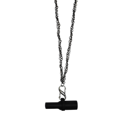Персональный мундштук силиконовый Personalka Silicone Pro Chain Black Silver (Чёрный с металликом)