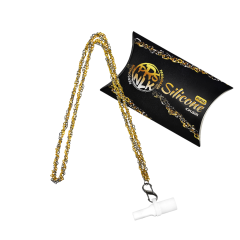 Персональний силіконовий мундштук Personalka Silicone Pro Chain Gold Silver (Золотистий з металіком)