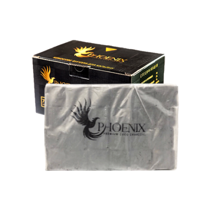Кокосове вугілля для кальяну Phoenix (1 кг, 72 шт, р25, без коробки)