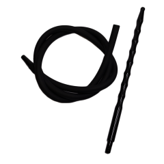 Мундштук для алюмінієвого кальяну Garden Black з Силіконовим Шлангом (чорний)