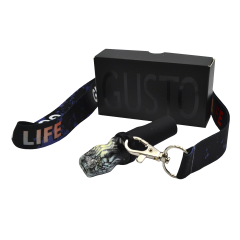 Персональний мундштук із кераміки Gusto зі стрічкою Gusto Life (Чорно-білий)