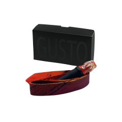 Персональний мундштук із кераміки Gusto зі стрічкою Gusto Life (Біло-червоний)