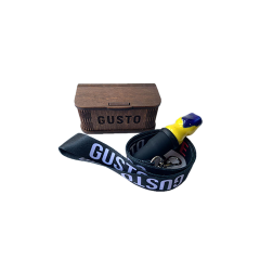 Персональний мундштук із кераміки Gusto зі стрічкою Gusto Life (Жовто-синій)