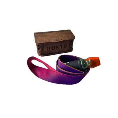 Персональний мундштук із кераміки Gusto зі стрічкою градієнт (Зелено-оранжевий) M-GUSTO-10C Персональний мундштук із кераміки Gusto зі стрічкою градієнт (Зелено-оранжевий)