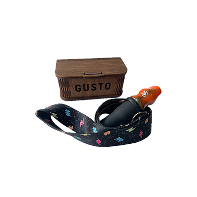 Персональний мундштук із кераміки Gusto зі стрічкою блискавки (Зелено-оранжевий) M-GUSTO-10G Персональний мундштук із кераміки Gusto зі стрічкою блискавки (Зелено-оранжевий)