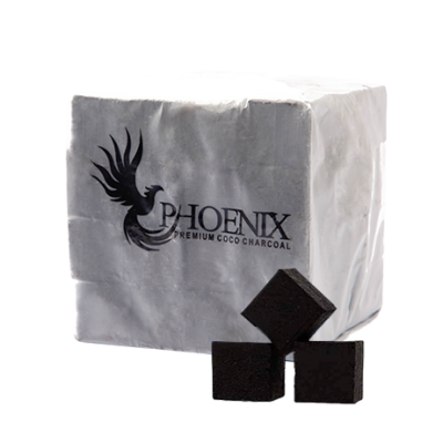 Кокосове вугілля для кальяну Phoenix (1 кг, 64 шт, р26, без коробки)