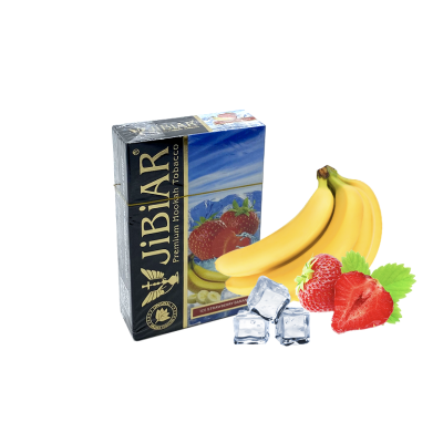 Табак Jibiar Ice strawberry banana (Клубника банан лёд, 50 г)