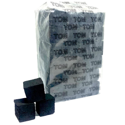 Кокосове вугілля для кальяну Tom Cococha Gold (1 кг, 96 шт, маленький кубик, без коробки)