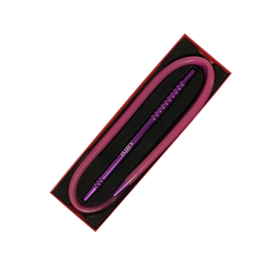 Мундштук для кальяну з алюмінію Amy Pink із Силіконовим шлангом (рожевий, в коробці)