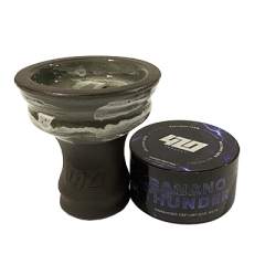 Глиняна чаша 420 (сіра) + тютюн Banano Thunder (25 г)