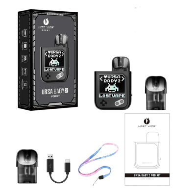 Lost Vape Ursa Baby 2 900 Joy Black x Pixel Role (Чорний, з картриджем) Багаторазовий POD