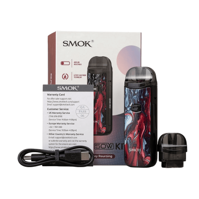 Smok Nord 50W 1800 Black Carbon Fiber (Чёрный карбон, с картриджем) Многоразовый POD