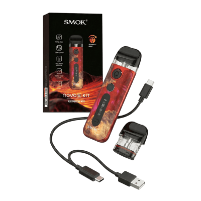 Smok Novo 5 900 Red Stabilizing Wood (Красный, с картриджем) Многоразовый POD