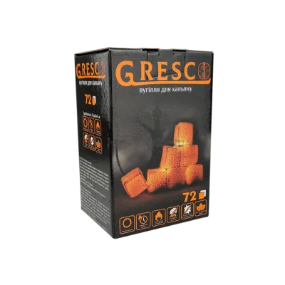Горіхове вугілля для кальяну Gresco (1 кг, 72 шт, р25)