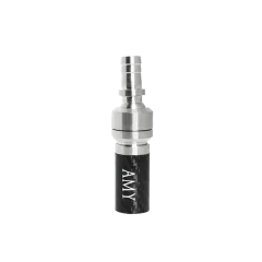 Конектор для силіконового шланга кальяну Amy Deluxe Carbon (Універсальний адаптер, Різьблення, З шарніром, що обертається)