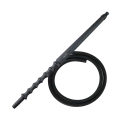 Мундштук для кальяну з дерева Karma Hookah Black Matte + шланг Soft Touch (Чорний матовий)