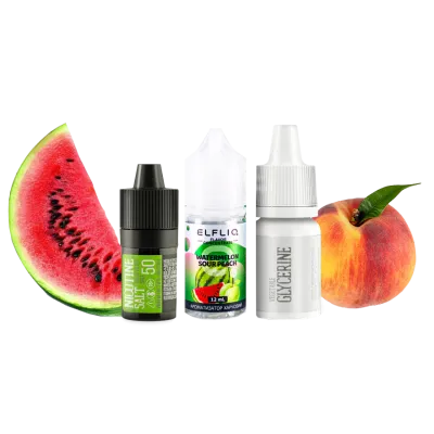 Набор для самозамеса Elfliq Watermelon Sour Peach (Арбуз Кислый Персик, 50 мг, 30 мл)