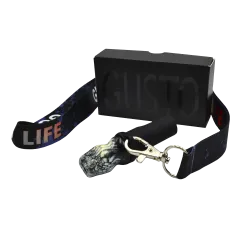 Персональний мундштук із кераміки Gusto зі стрічкою Gusto Life (Чорно-білий)