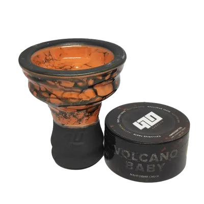 Глиняная чаша 420 (оранжевая) + табак Volcano Baby (25 г)
