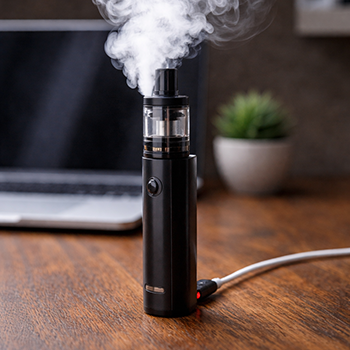 Использование вейпа на зарядке