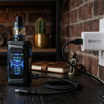 Вейп подключен к зарядке